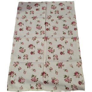 NWOT Park DesignsTea Towel Homespun Old Roses Cotton Beige Mauve Green 18x28in